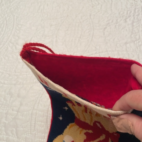 Handmade Counted Cross-stitch Christmas Stocking with Name RYAN - Picture 3 of 9